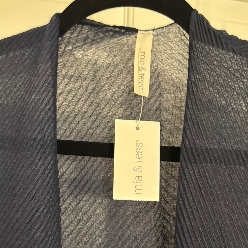 Blue Asymmetrical Kimono/Swim Coverup - Picture 2 of 6